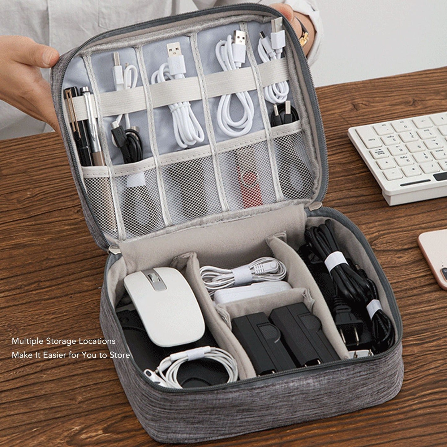 Portable Cord Bag Electronic Accessories Carry Case Waterproof Electronic Storage Bag for Chargers Hard V1294-YM0521-3117230048911