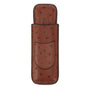 Cigar Case Holder PU Leather Brown 2 Finger Cigar Carrying Case with Front Pocket Portable for Anniversary V1294-YM0521-3117230050711
