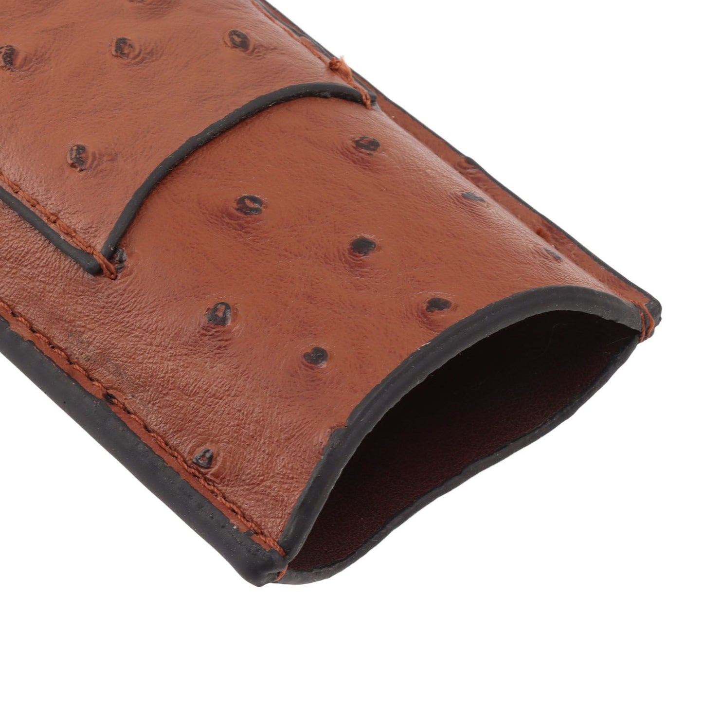 Cigar Case Holder PU Leather Brown 2 Finger Cigar Carrying Case with Front Pocket Portable for Anniversary V1294-YM0521-3117230050711
