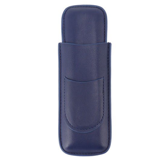 Cigar Case Elegant Vintage Hand Crafted Slim Portable 2 Fingers Cigar Holder for Travel Party Business Blue V1294-YM0521-3117230052513