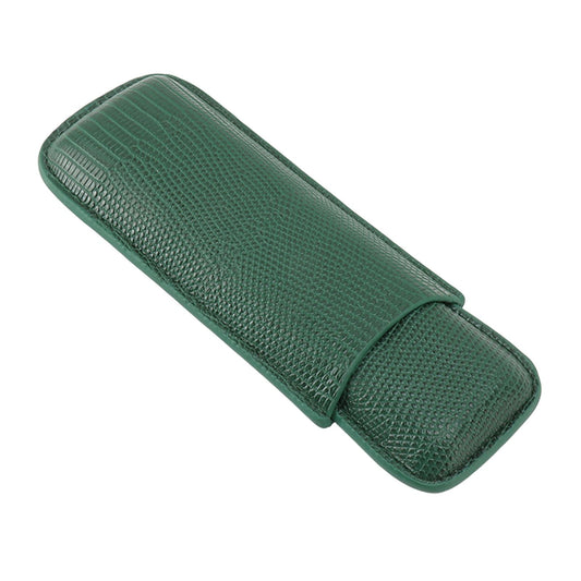Cigar Case Fashion Elegant Portable Sturdy Crocodilian Skin Texture Faux Leather 2 Fingers Cigar Holder V1294-YM0521-3117230052811