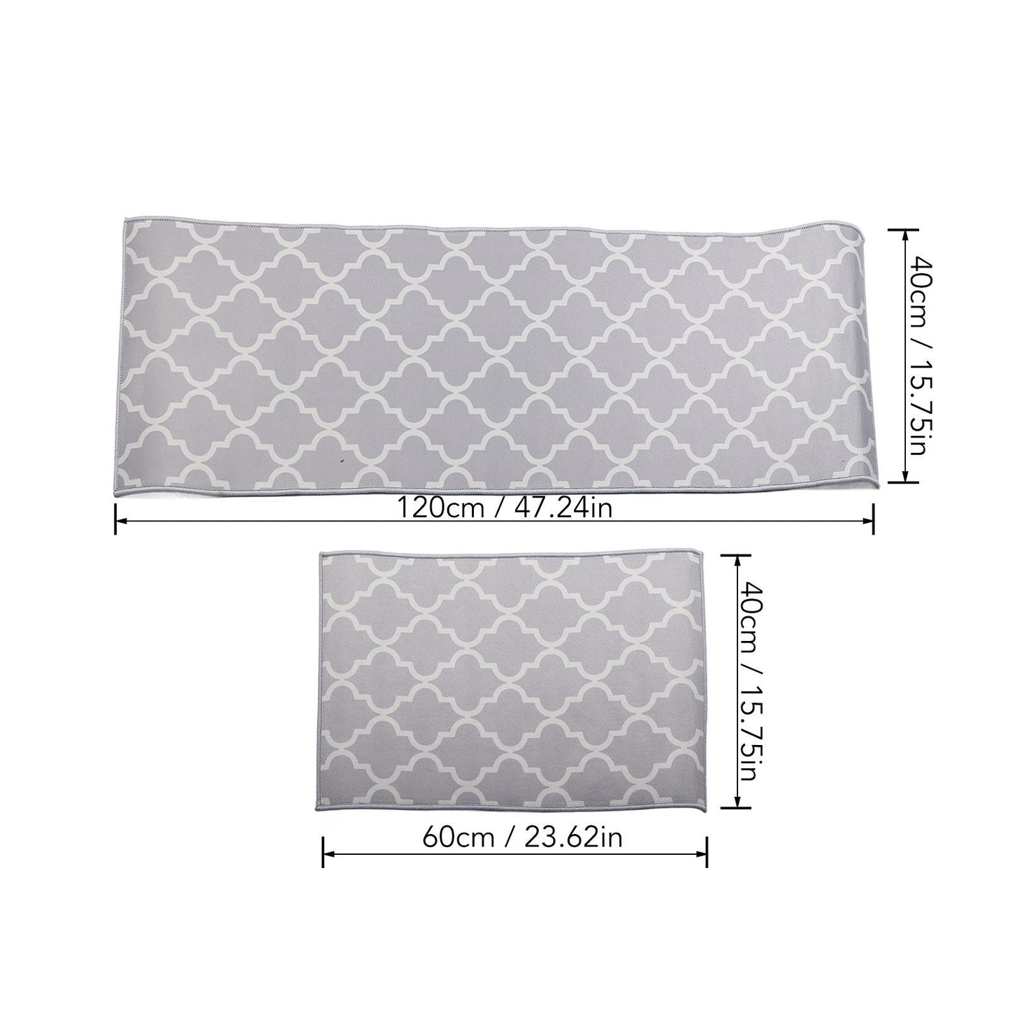 2Pcs Kitchen Mat Dustproof Floor Mat Rug Home Decoration for Office Hotel V1294-YM0521-3117230053111
