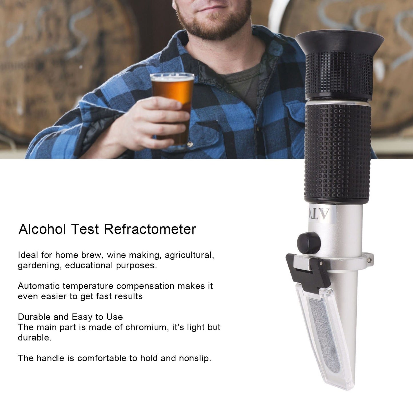 Alcohol Test Refractometer Brix Meter Refractometer With Automatic Temperature Compensation Function For Wine V1294-YM0521-3117230055211