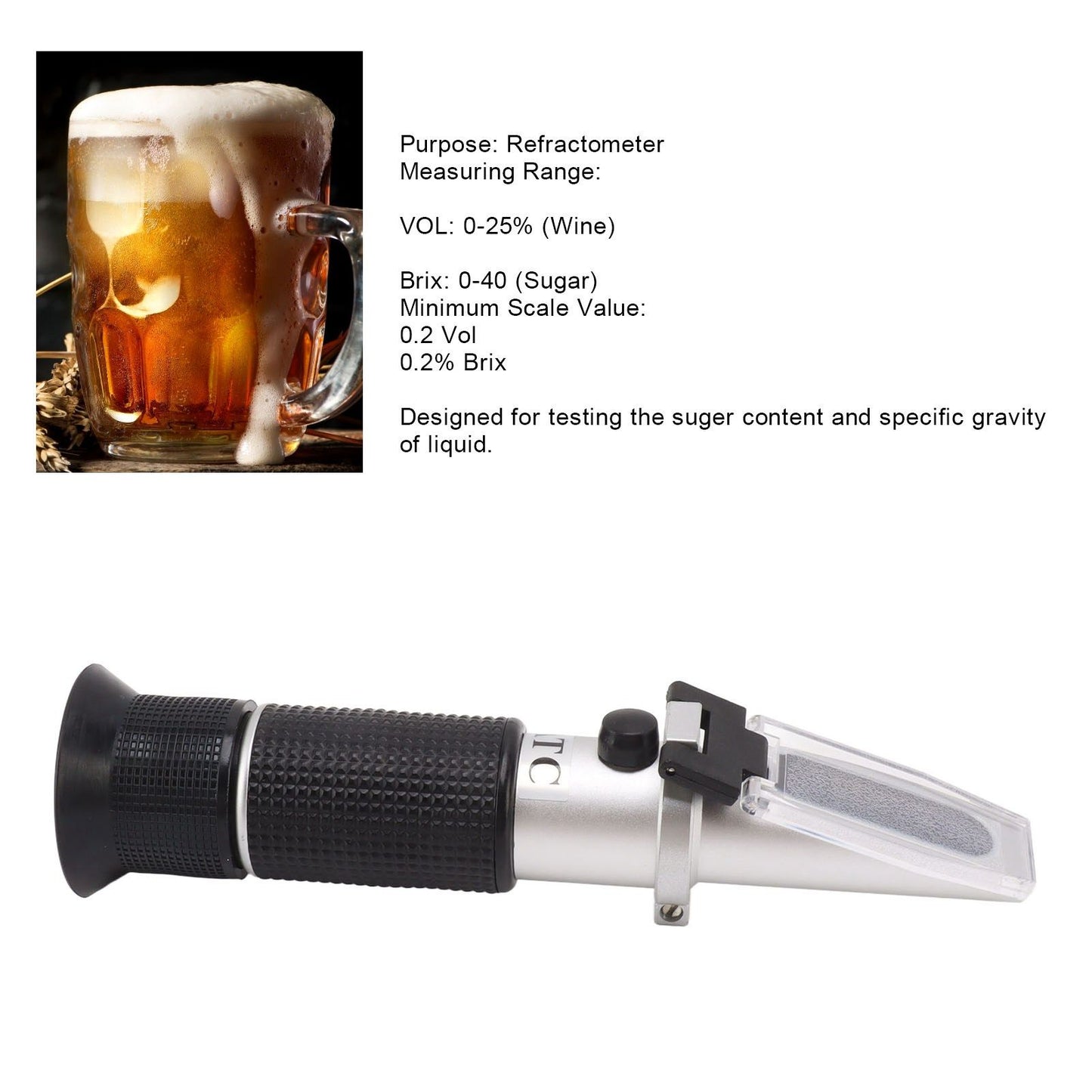 Alcohol Test Refractometer Brix Meter Refractometer With Automatic Temperature Compensation Function For Wine V1294-YM0521-3117230055211