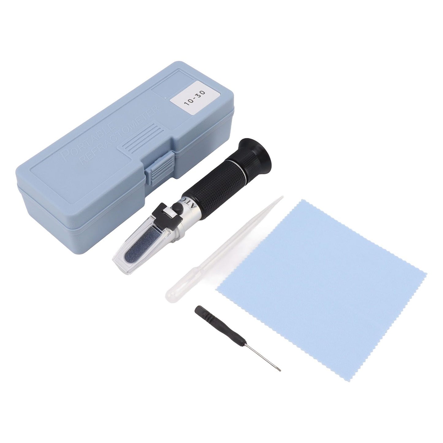 Brix Meter Refractometer 10-30% Aluminum Portable Handheld Sugar Content Hydrometer for Fruit Honey Other V1294-YM0521-3117230055711