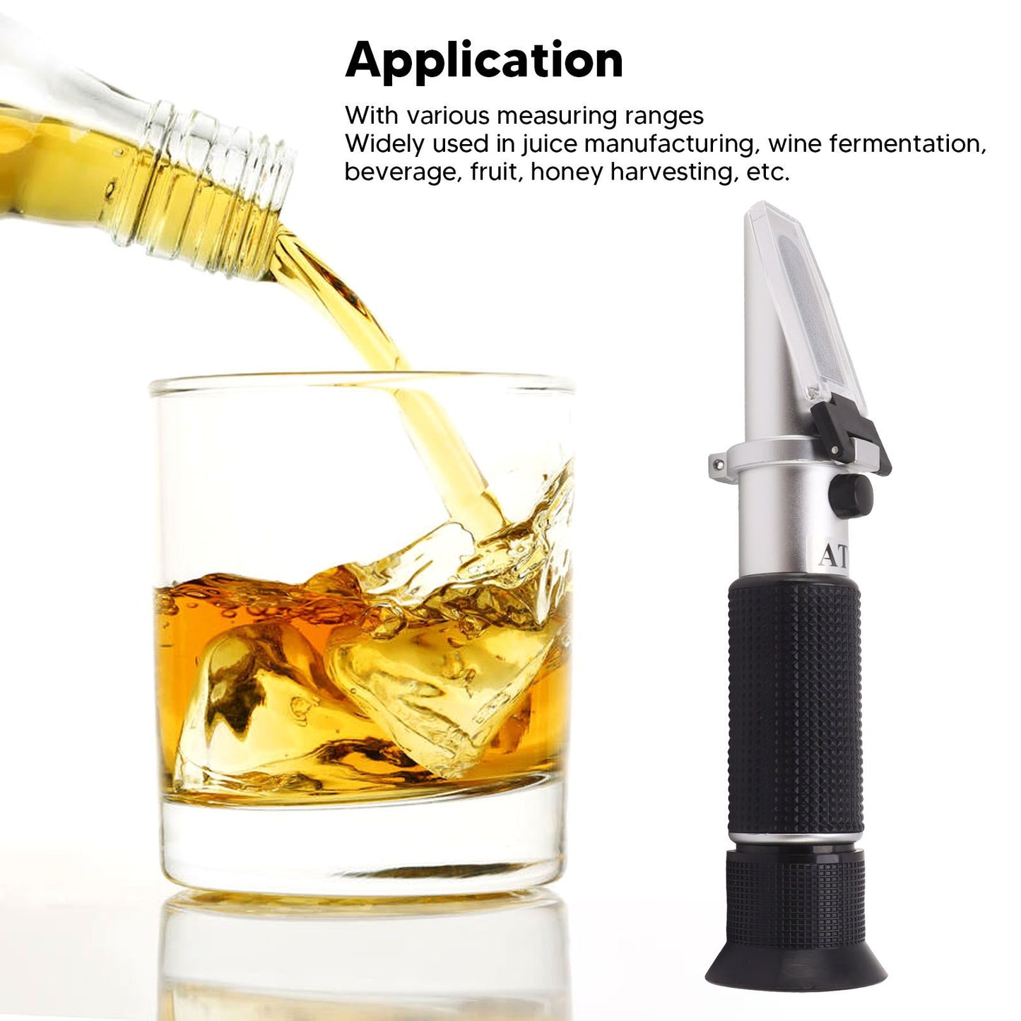 Brix Meter Refractometer 10-30% Aluminum Portable Handheld Sugar Content Hydrometer for Fruit Honey Other V1294-YM0521-3117230055711