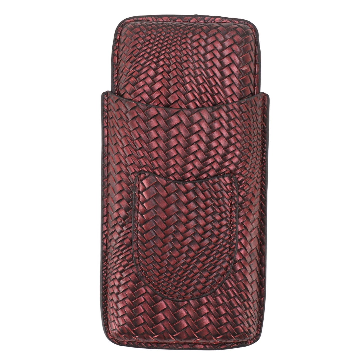 3 Finger Cigar Case Woven Pattern Portable Travel Leather Cigar Humidor Case Smoking Accessories Purple V1294-YM0521-3117230056313