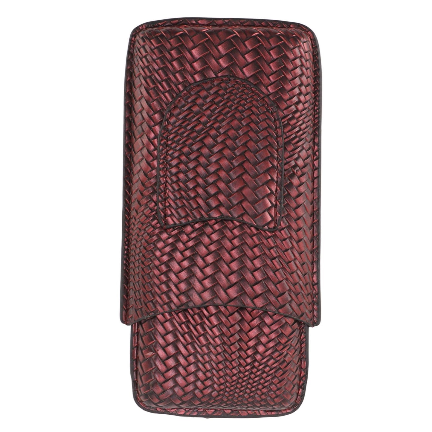 3 Finger Cigar Case Woven Pattern Portable Travel Leather Cigar Humidor Case Smoking Accessories Purple V1294-YM0521-3117230056313