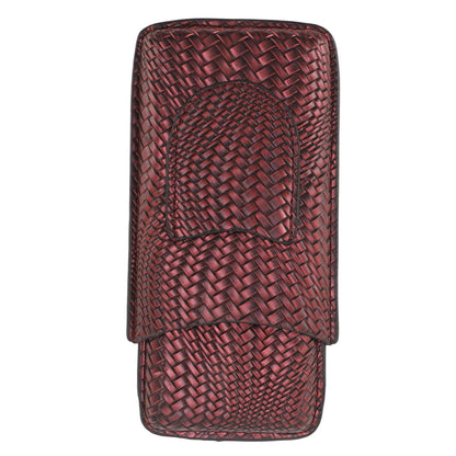 3 Finger Cigar Case Woven Pattern Portable Travel Leather Cigar Humidor Case Smoking Accessories Purple V1294-YM0521-3117230056313