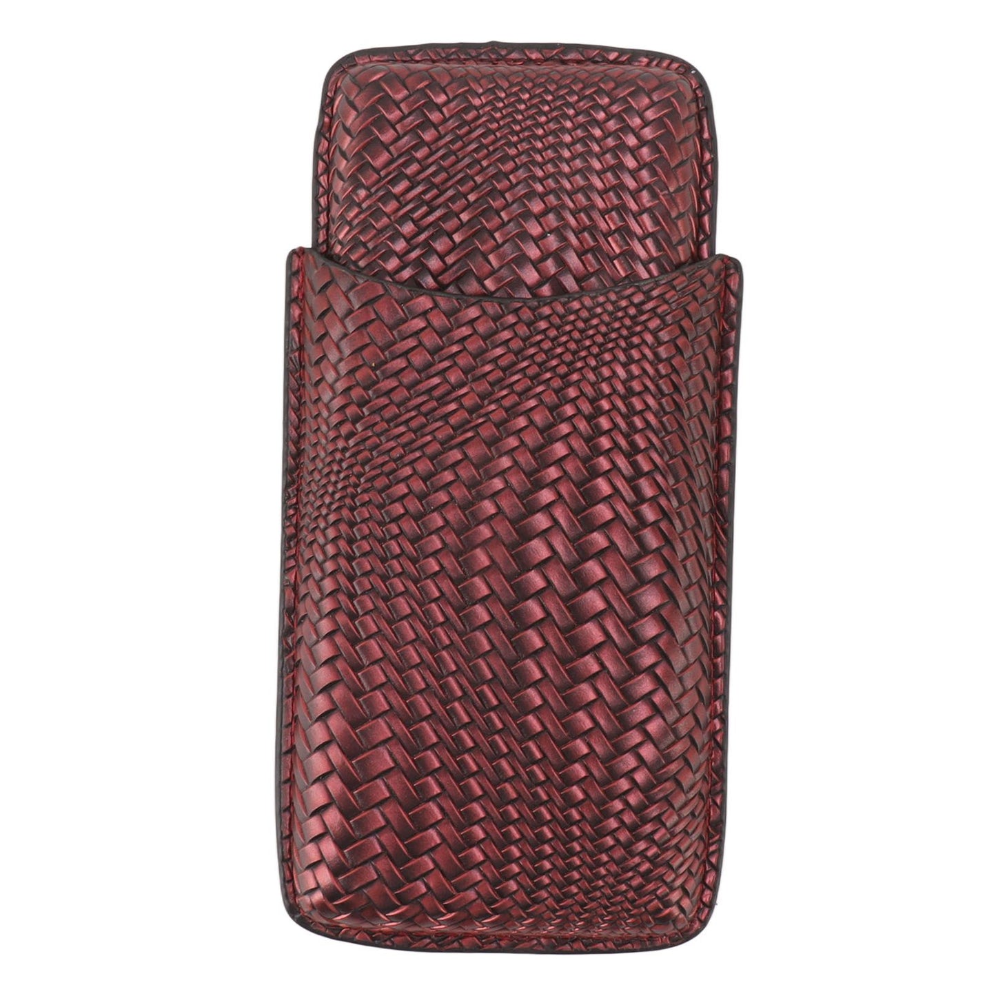 3 Finger Cigar Case Woven Pattern Portable Travel Leather Cigar Humidor Case Smoking Accessories Purple V1294-YM0521-3117230056313