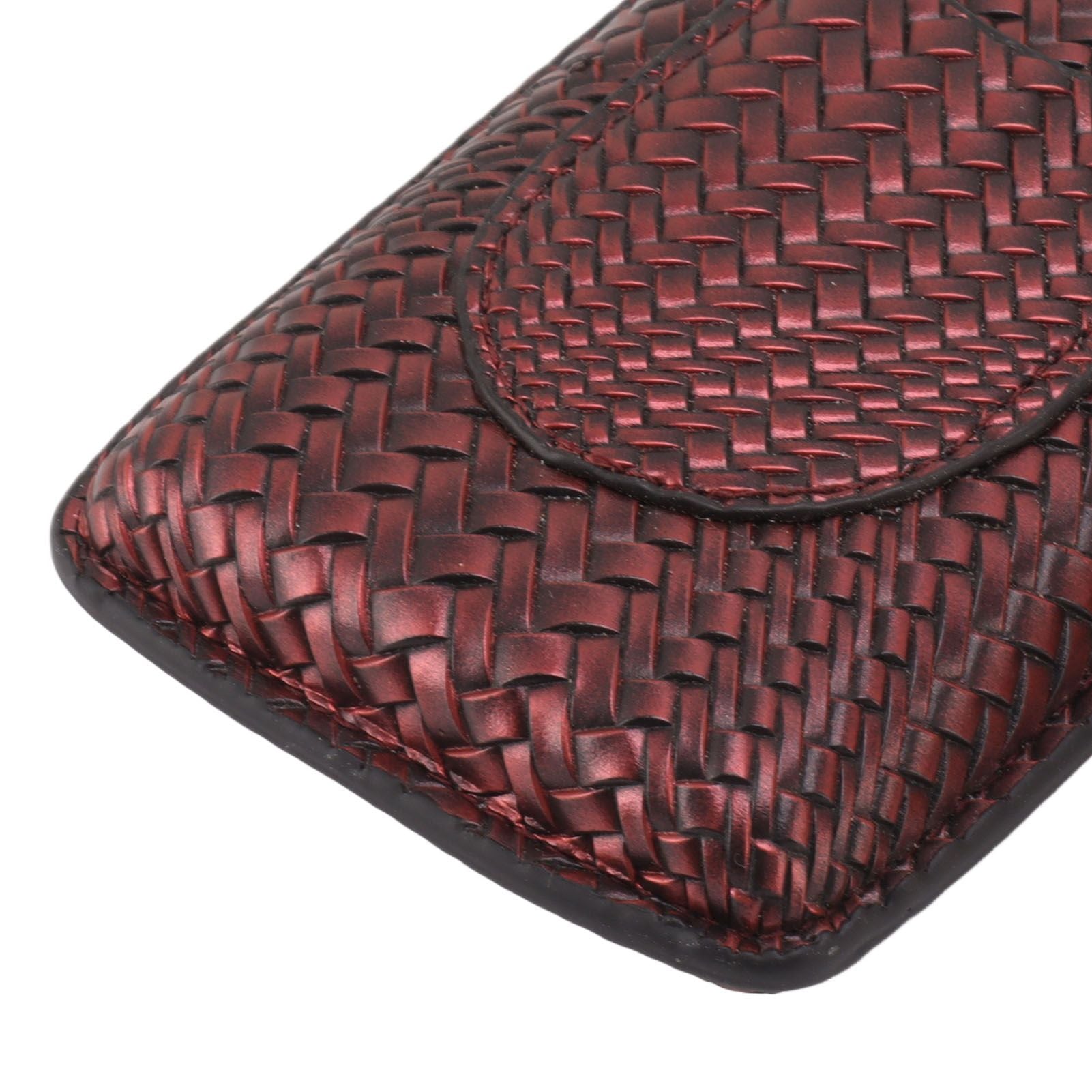 3 Finger Cigar Case Woven Pattern Portable Travel Leather Cigar Humidor Case Smoking Accessories Purple V1294-YM0521-3117230056313