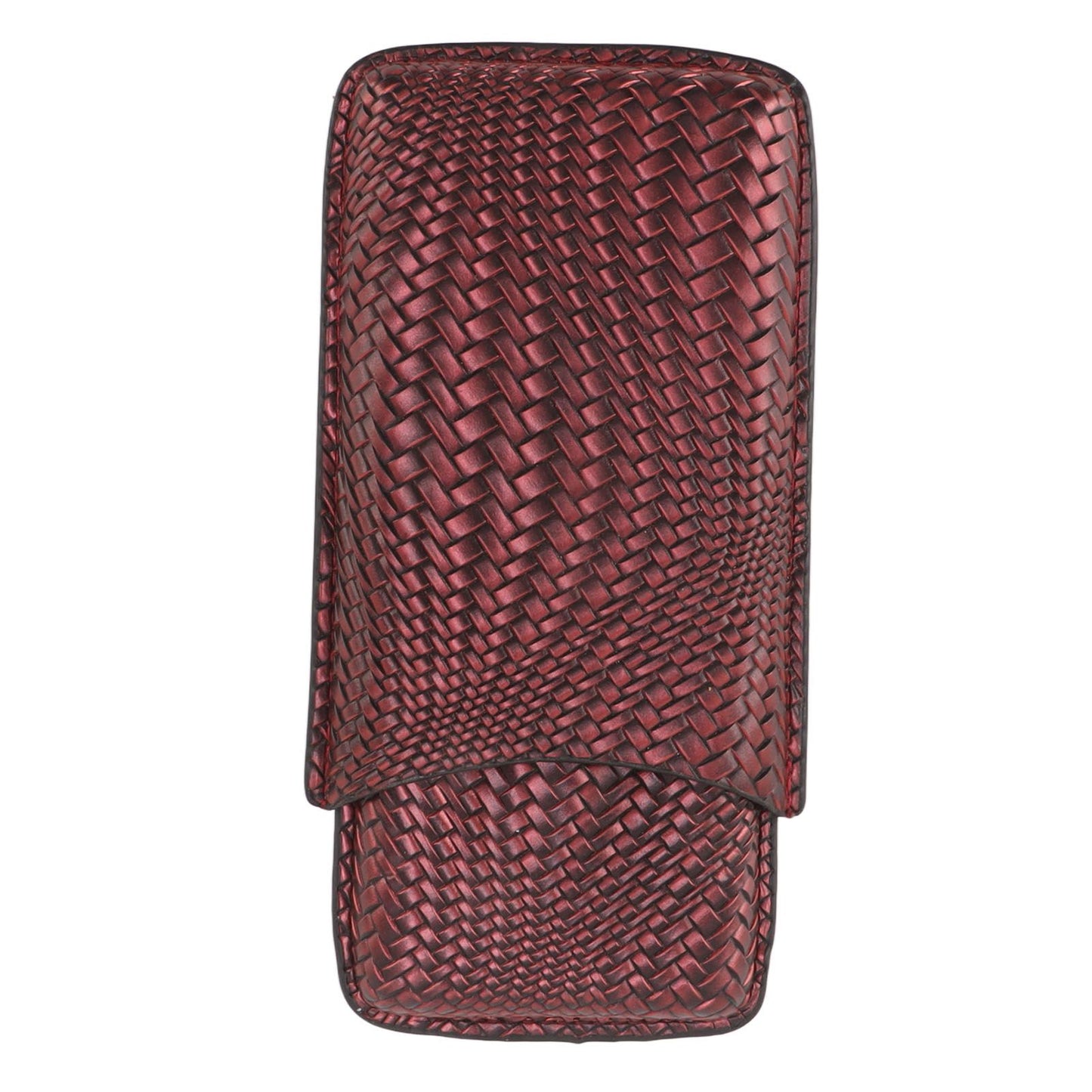 3 Finger Cigar Case Woven Pattern Portable Travel Leather Cigar Humidor Case Smoking Accessories Purple V1294-YM0521-3117230056313