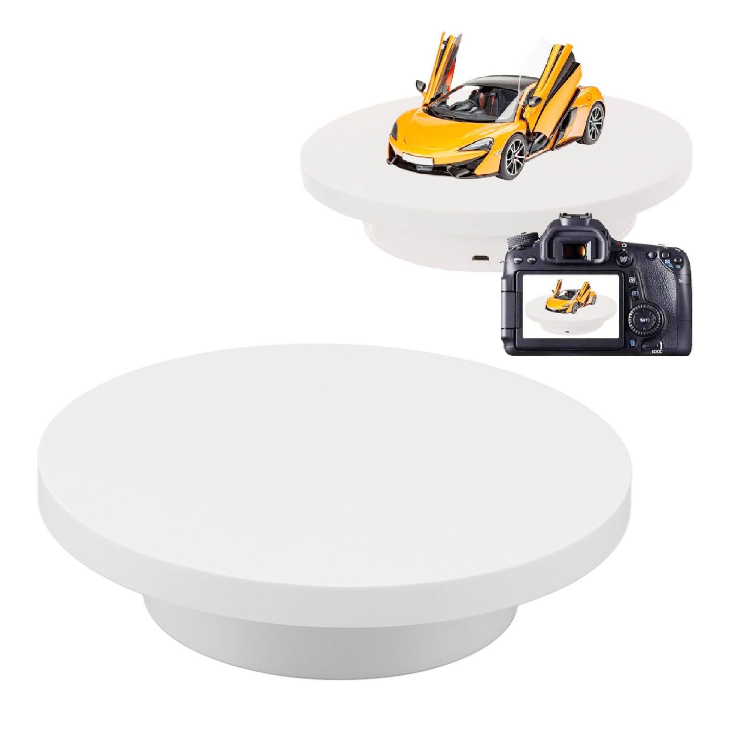Rotating Display Stand White Plug in Remote Control Load Bearing 3kg Automatic Rotating Stand for Products V1294-YM0521-3117230059212