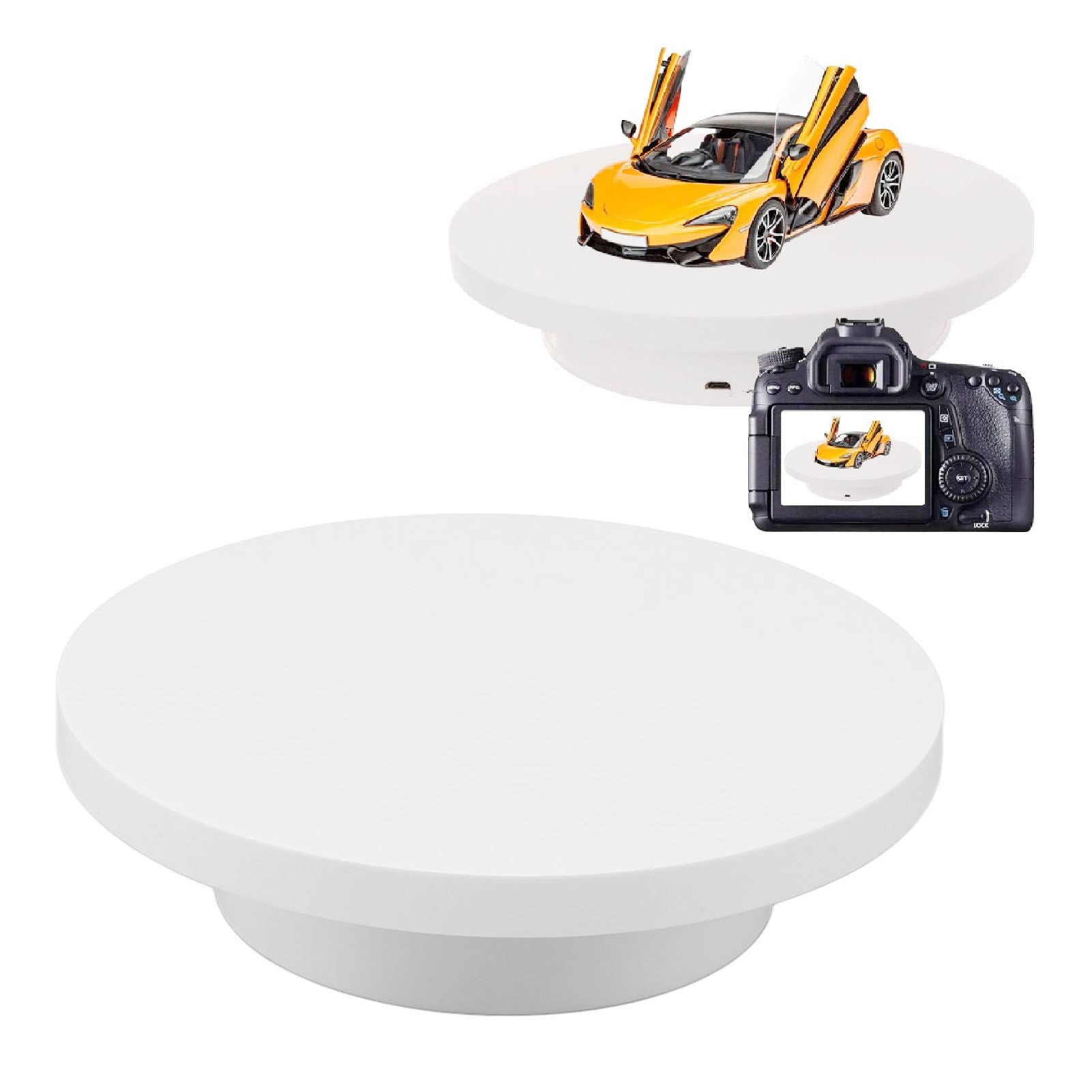 Rotating Display Stand White Plug in Remote Control Load Bearing 3kg Automatic Rotating Stand for Products V1294-YM0521-3117230059212