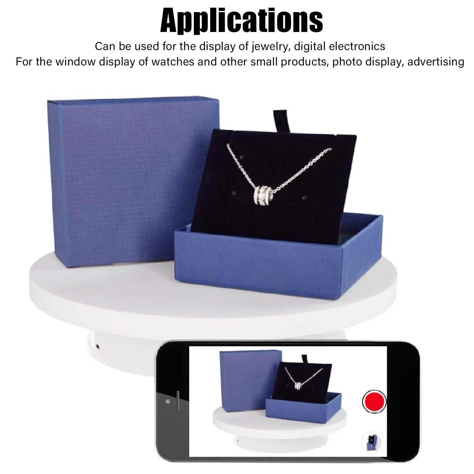 Rotating Display Stand White Plug in Remote Control Load Bearing 3kg Automatic Rotating Stand for Products V1294-YM0521-3117230059212