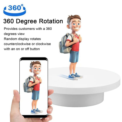 Rotating Display Stand White Plug in Remote Control Load Bearing 3kg Automatic Rotating Stand for Products V1294-YM0521-3117230059212