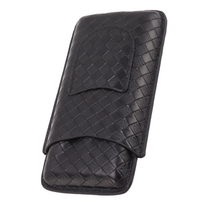 3 Sticks Portable Cigar Case Leather Cigar Humidors Travel Moisturizer Cigar Case for Men Gifts Black V1294-YM0521-3117230059911