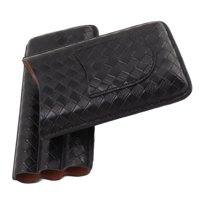 3 Sticks Portable Cigar Case Leather Cigar Humidors Travel Moisturizer Cigar Case for Men Gifts Black V1294-YM0521-3117230059911