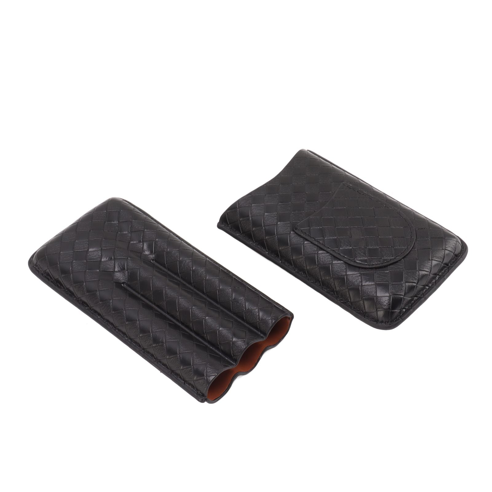 3 Sticks Portable Cigar Case Leather Cigar Humidors Travel Moisturizer Cigar Case for Men Gifts Black V1294-YM0521-3117230059911