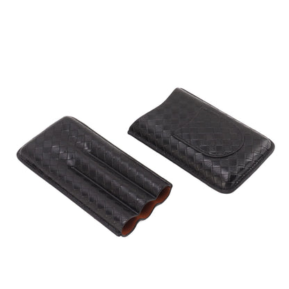 3 Sticks Portable Cigar Case Leather Cigar Humidors Travel Moisturizer Cigar Case for Men Gifts Black V1294-YM0521-3117230059911