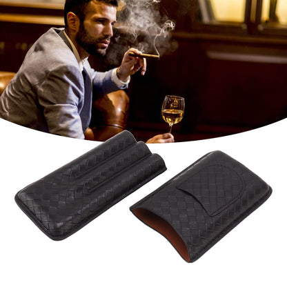 3 Sticks Portable Cigar Case Leather Cigar Humidors Travel Moisturizer Cigar Case for Men Gifts Black V1294-YM0521-3117230059911