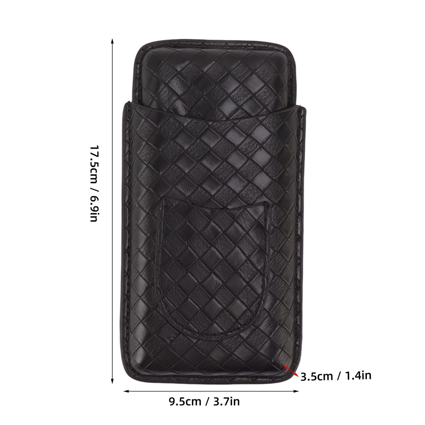 3 Sticks Portable Cigar Case Leather Cigar Humidors Travel Moisturizer Cigar Case for Men Gifts Black V1294-YM0521-3117230059911