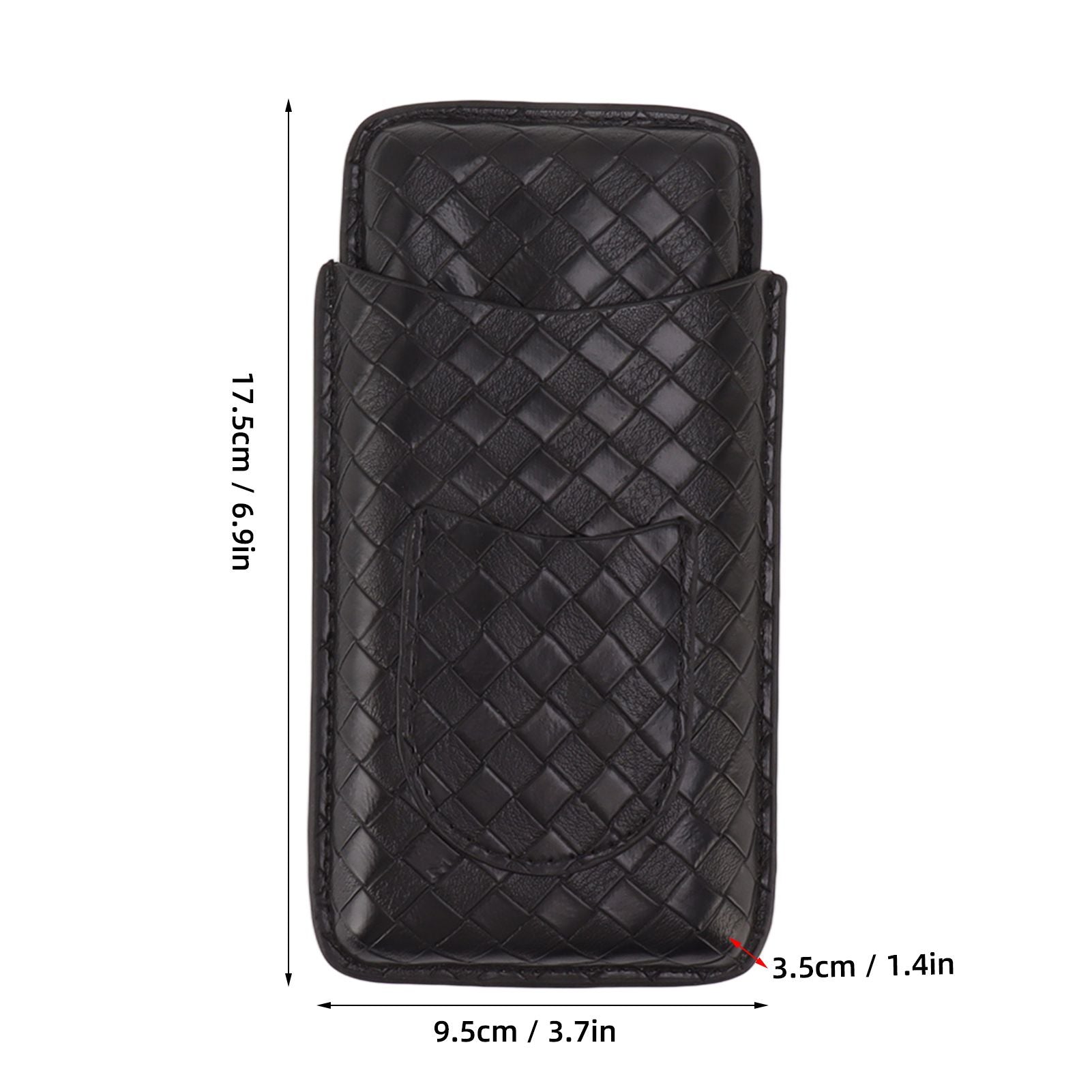 3 Sticks Portable Cigar Case Leather Cigar Humidors Travel Moisturizer Cigar Case for Men Gifts Black V1294-YM0521-3117230059911