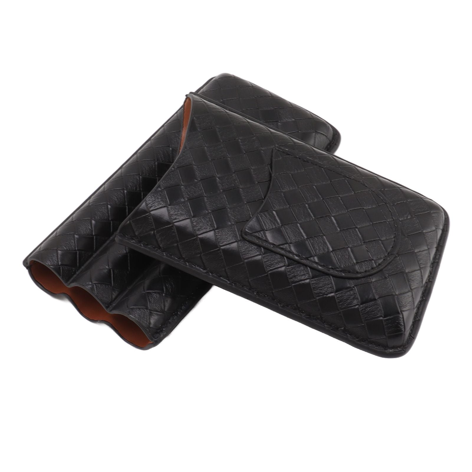3 Sticks Portable Cigar Case Leather Cigar Humidors Travel Moisturizer Cigar Case for Men Gifts Black V1294-YM0521-3117230059911