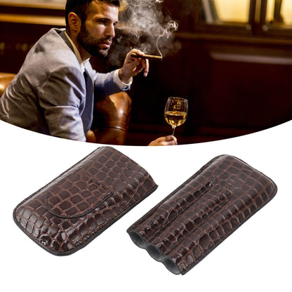 Leather Cigar Holder Portable Holding 3 Cigars Practical Travel Cigar Humidor for Man V1294-YM0521-3117230060311