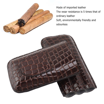 Leather Cigar Holder Portable Holding 3 Cigars Practical Travel Cigar Humidor for Man V1294-YM0521-3117230060311