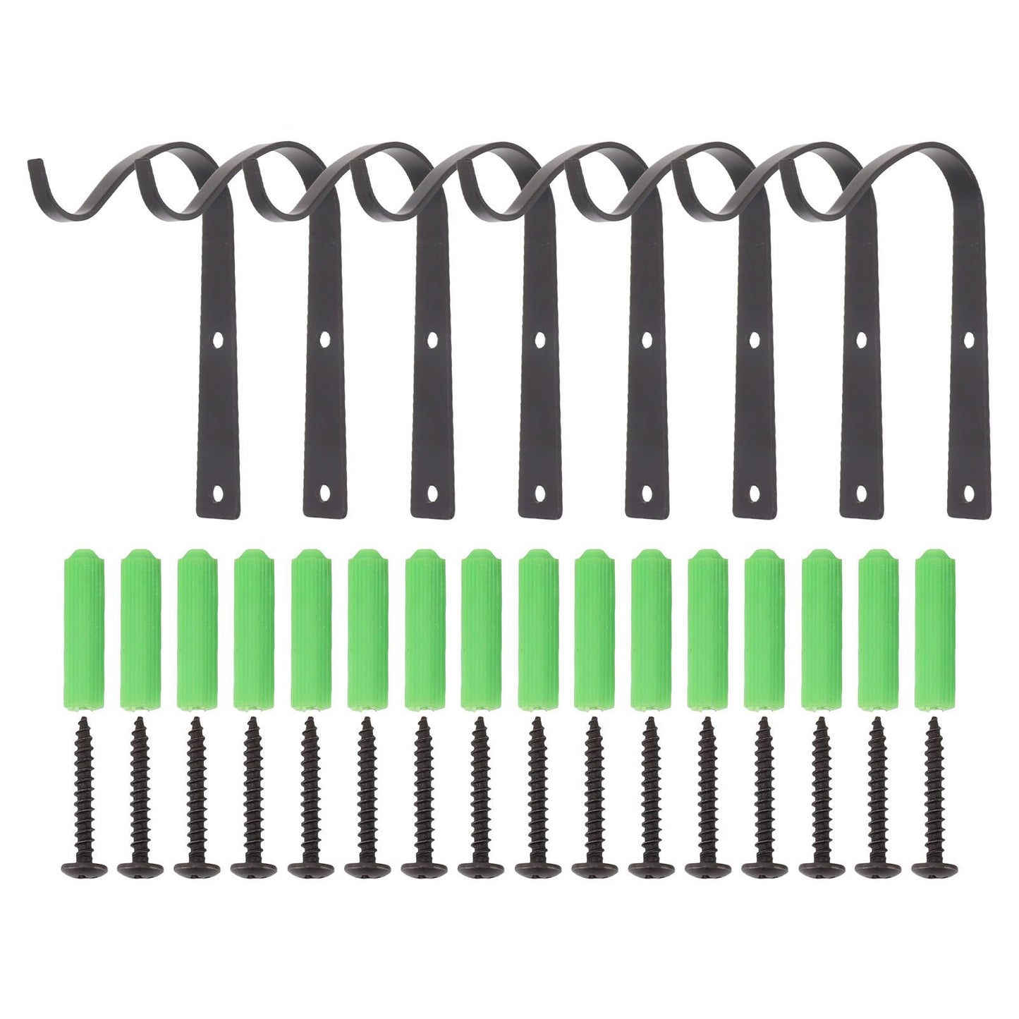 8Pcs Black Plants Hanging Wall Hook S Shape Wall Mount Plants Pot Hanging Bracket for Flower Basket V1294-YM0521-3117230060411