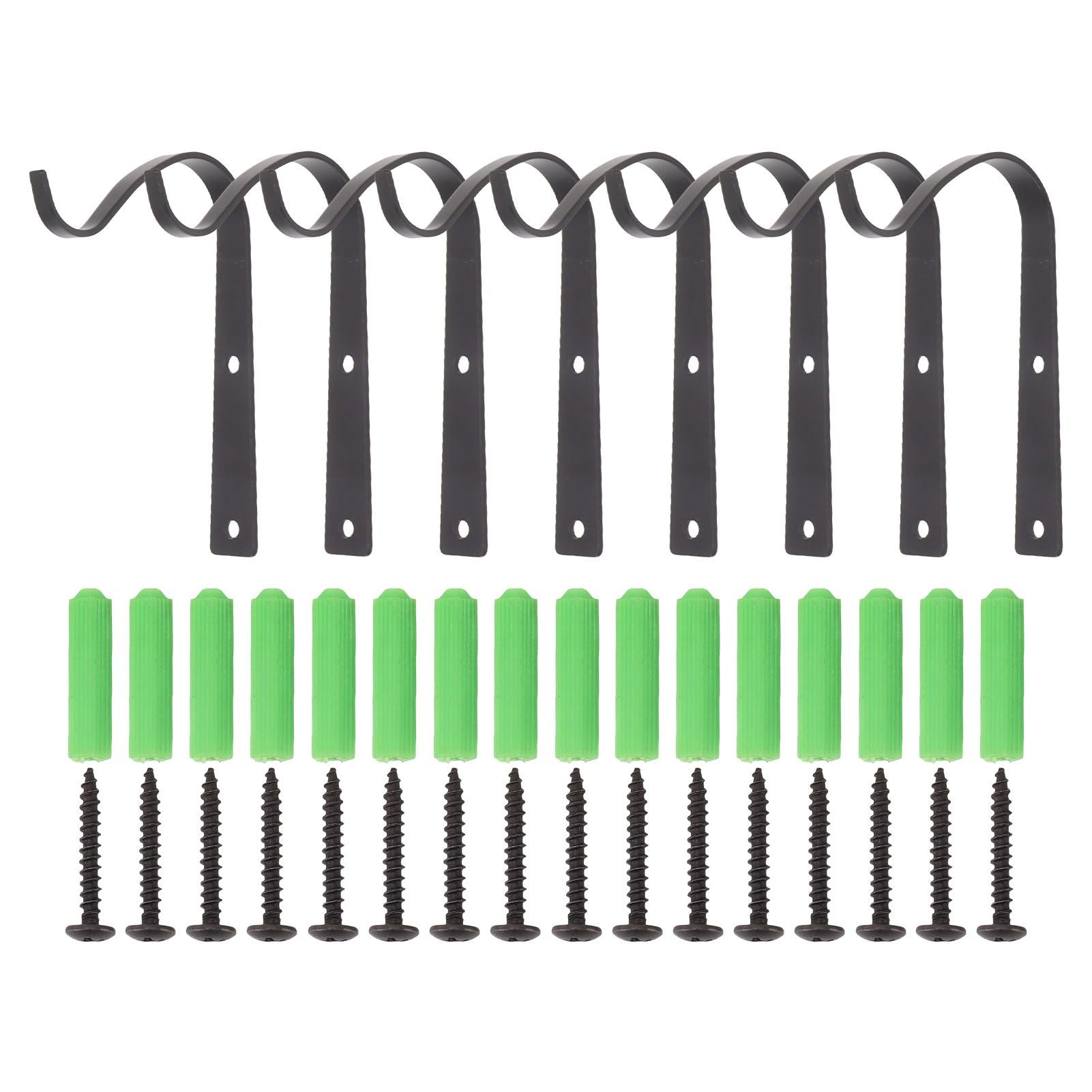8Pcs Black Plants Hanging Wall Hook S Shape Wall Mount Plants Pot Hanging Bracket for Flower Basket V1294-YM0521-3117230060411
