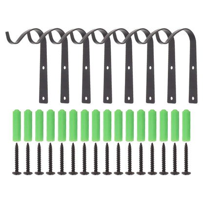8Pcs Black Plants Hanging Wall Hook S Shape Wall Mount Plants Pot Hanging Bracket for Flower Basket V1294-YM0521-3117230060411