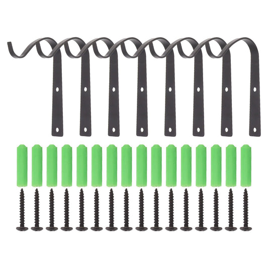 8Pcs Black Plants Hanging Wall Hook S Shape Wall Mount Plants Pot Hanging Bracket for Flower Basket V1294-YM0521-3117230060411