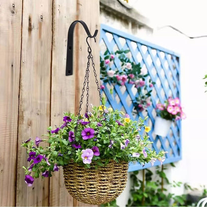 8Pcs Black Plants Hanging Wall Hook S Shape Wall Mount Plants Pot Hanging Bracket for Flower Basket V1294-YM0521-3117230060411