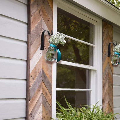 8Pcs Black Plants Hanging Wall Hook S Shape Wall Mount Plants Pot Hanging Bracket for Flower Basket V1294-YM0521-3117230060411