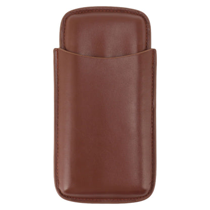 Cigarette Case Leather 3pcs Capacity Portable Cigar Storage Box with Pocket for Outdoor Brown V1294-YM0521-3117230061812