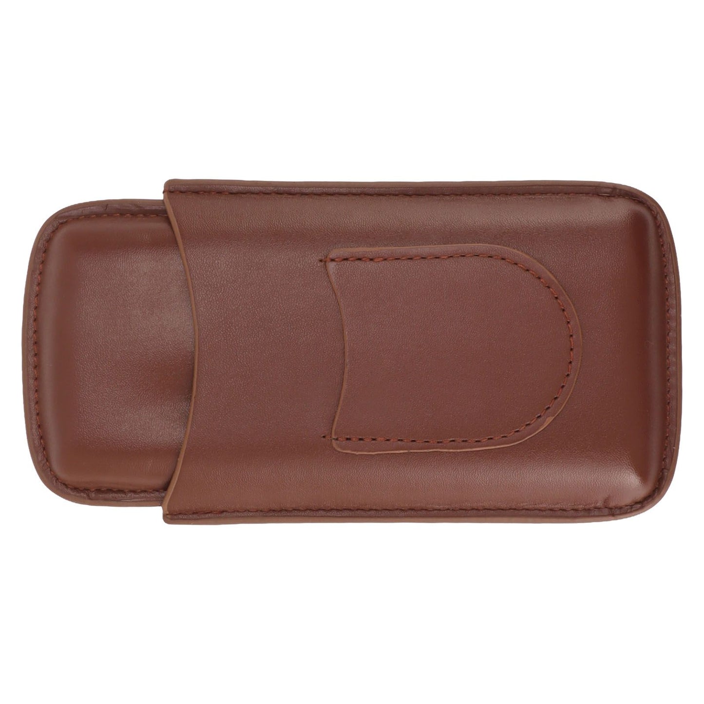 Cigarette Case Leather 3pcs Capacity Portable Cigar Storage Box with Pocket for Outdoor Brown V1294-YM0521-3117230061812