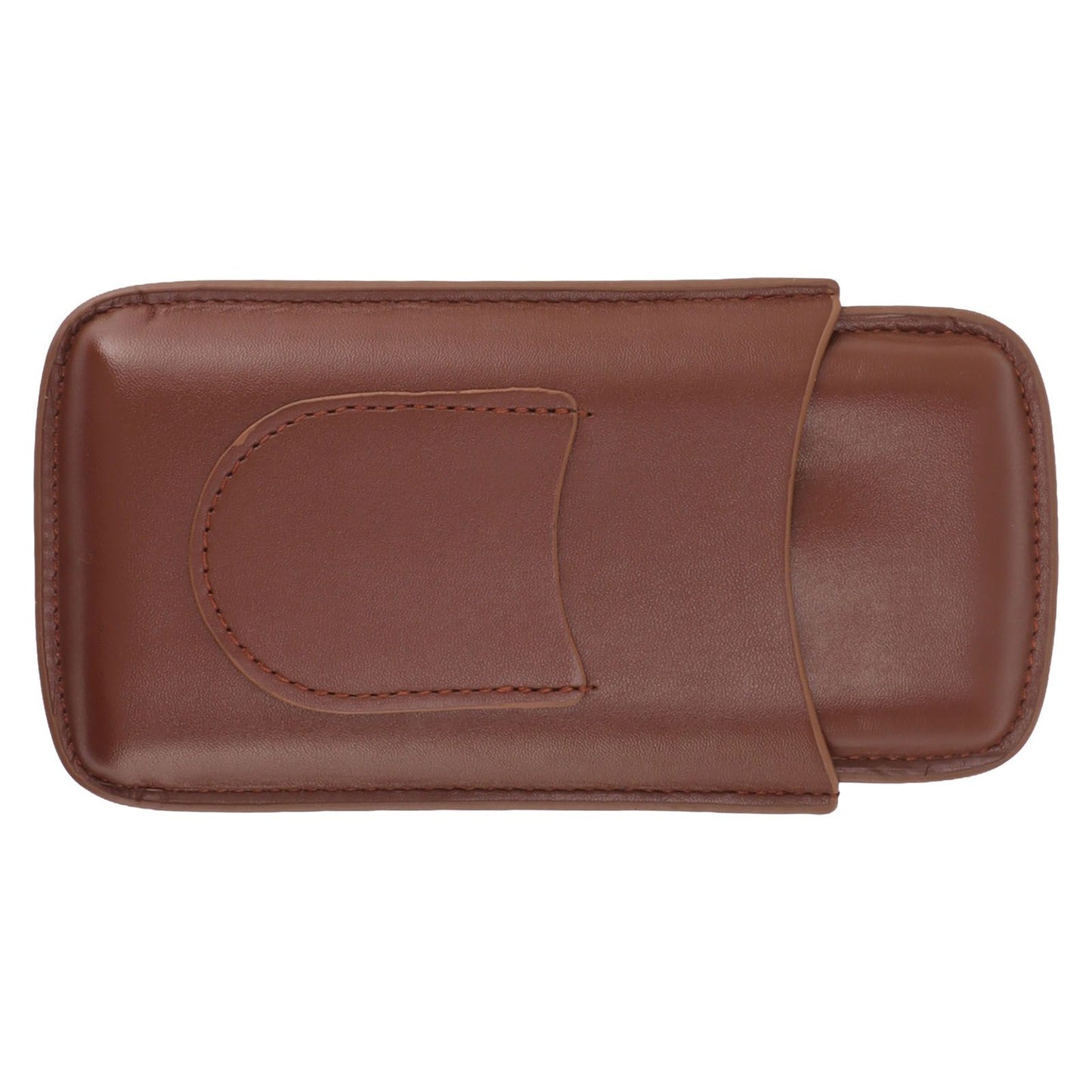 Cigarette Case Leather 3pcs Capacity Portable Cigar Storage Box with Pocket for Outdoor Brown V1294-YM0521-3117230061812