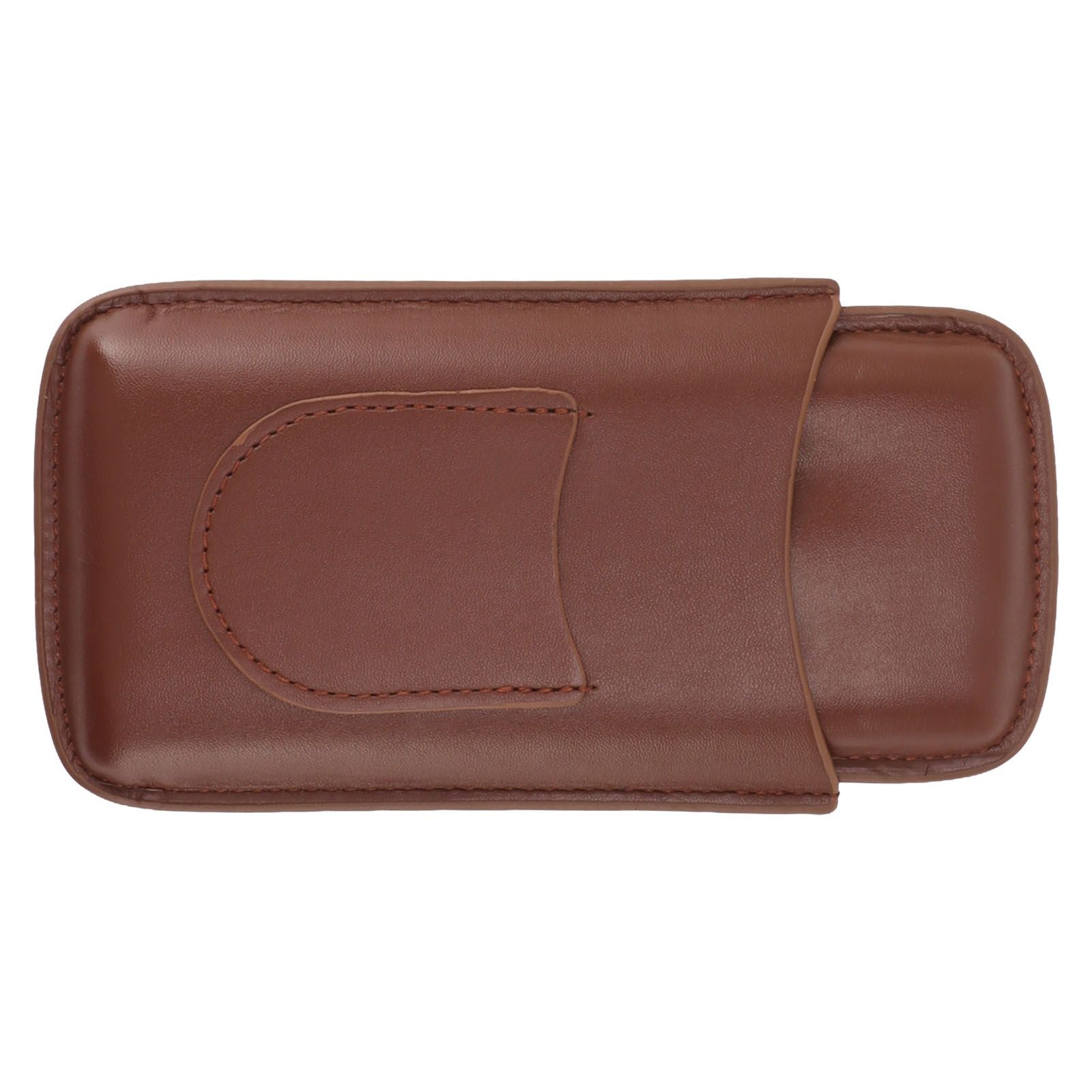 Cigarette Case Leather 3pcs Capacity Portable Cigar Storage Box with Pocket for Outdoor Brown V1294-YM0521-3117230061812