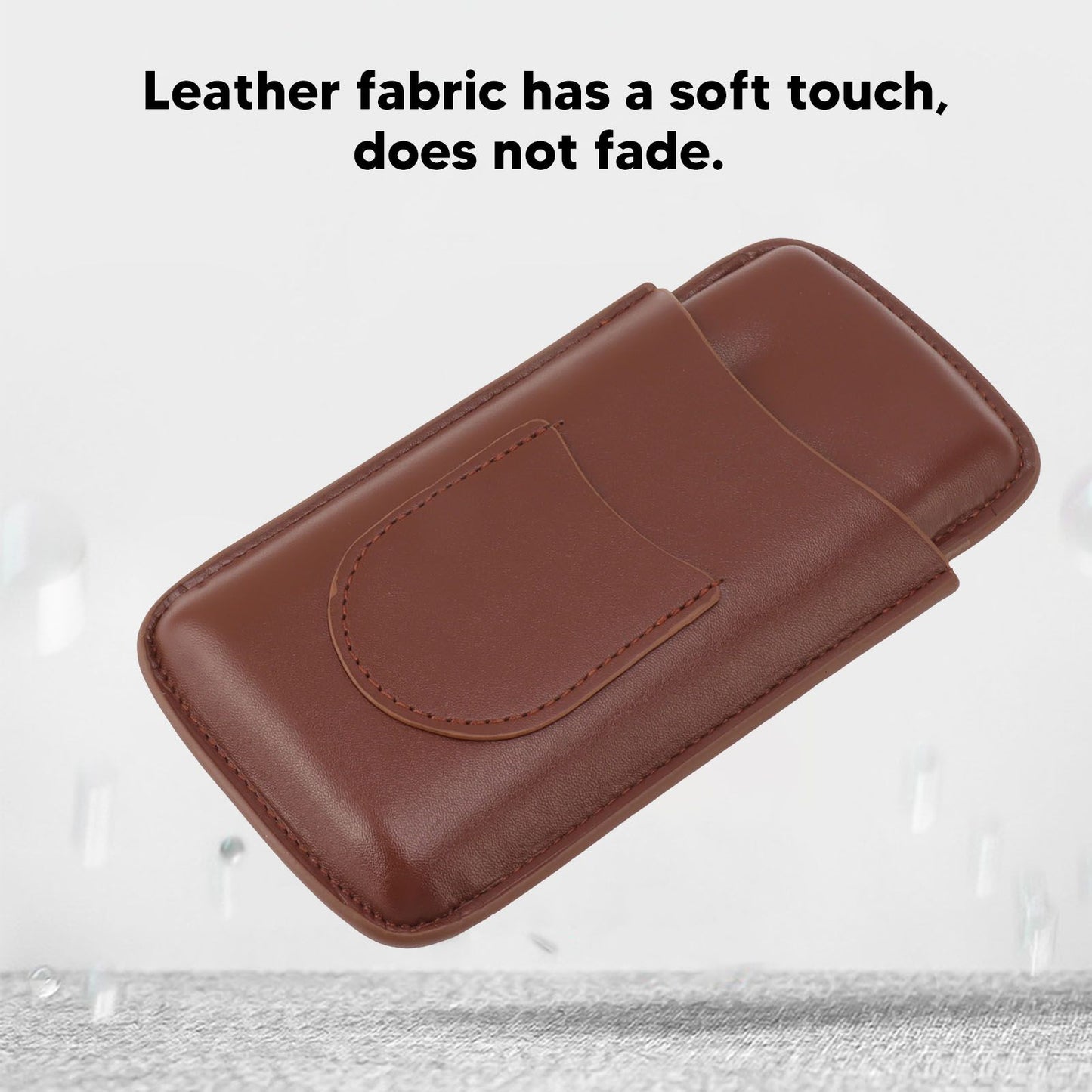 Cigarette Case Leather 3pcs Capacity Portable Cigar Storage Box with Pocket for Outdoor Brown V1294-YM0521-3117230061812