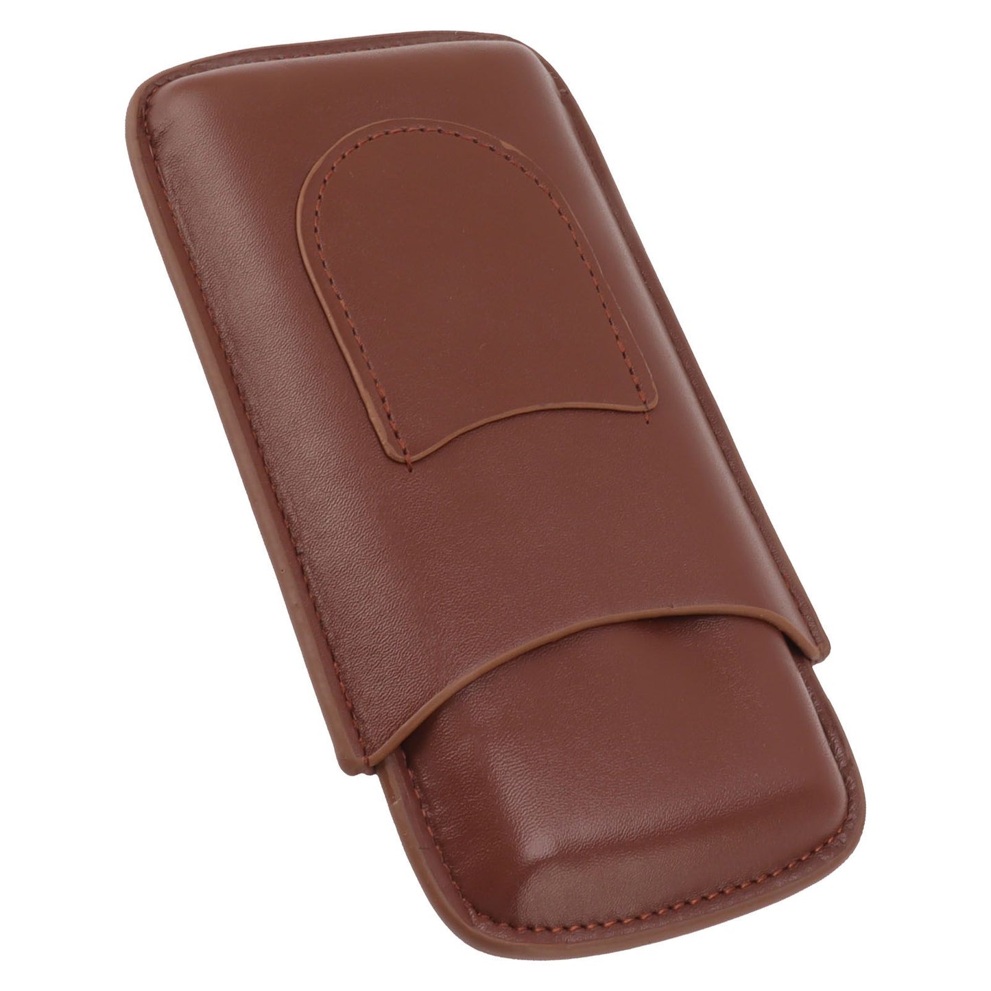 Cigarette Case Leather 3pcs Capacity Portable Cigar Storage Box with Pocket for Outdoor Brown V1294-YM0521-3117230061812