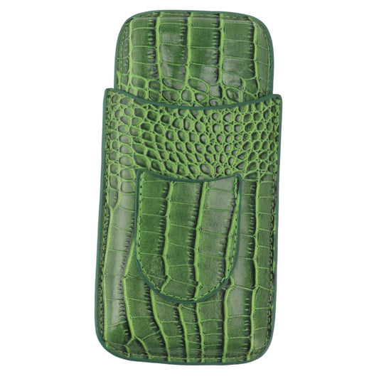 3 Finger Cigar Holder Frosted Finish Portable 3 Finger Leather Cigar Case for Travelling Hiking Green V1294-YM0521-3117230062111