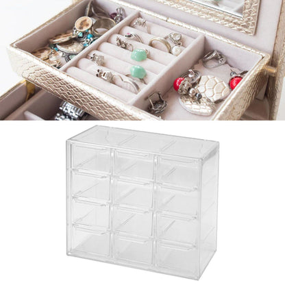 Grid Storage Box Dustproof Transparent Plastic Container Organizer for Jewelry Necklace DIY Art Craft 12 V1294-YM0521-3117230063913