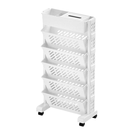 Movable Bookshelf Large Capacity Rotatable Removable Plastic Practical Rolling Organization Shelf 6 Layer V1294-YM0521-3117230064012