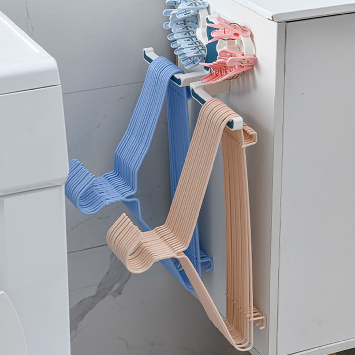 Storage Hook Rack Multipurpose Strong Bearing Capacity Waterproof Punch Free Towel Rack Holder for Home Blue V1294-YM0521-3117230064712