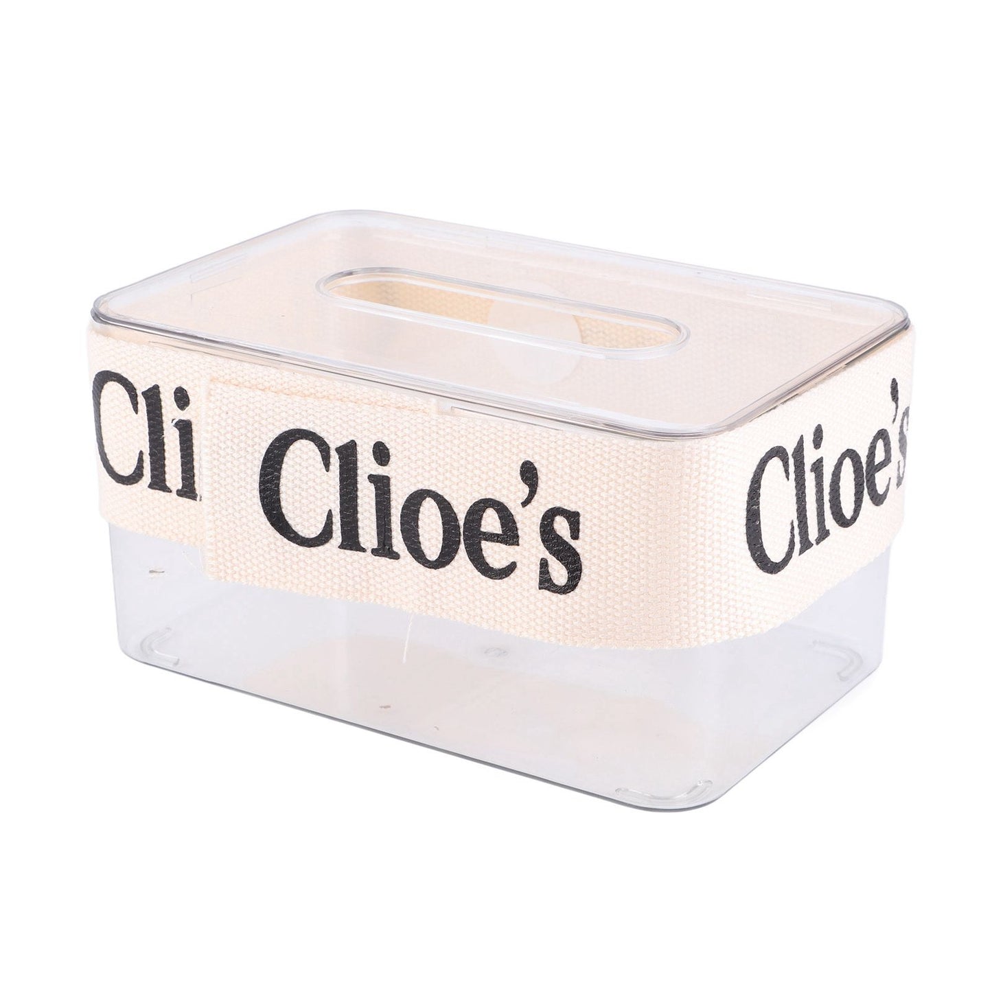 DIY Tissue Box Holder Opening Enlarged Transparent DIY Napkin Box with Webbing for Office Restaurant V1294-YM0521-3117230066311