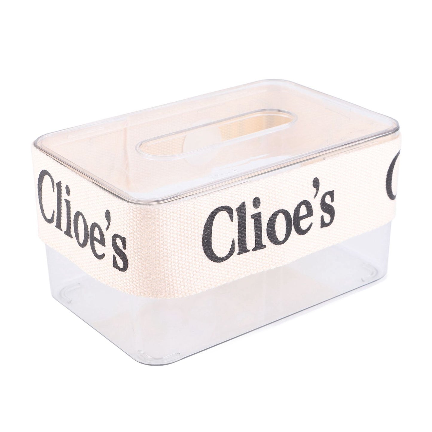 DIY Tissue Box Holder Opening Enlarged Transparent DIY Napkin Box with Webbing for Office Restaurant V1294-YM0521-3117230066311