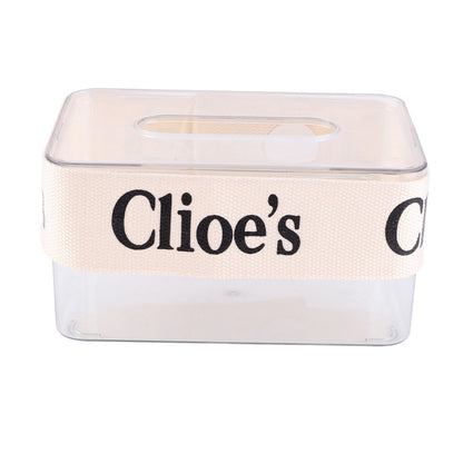DIY Tissue Box Holder Opening Enlarged Transparent DIY Napkin Box with Webbing for Office Restaurant V1294-YM0521-3117230066311