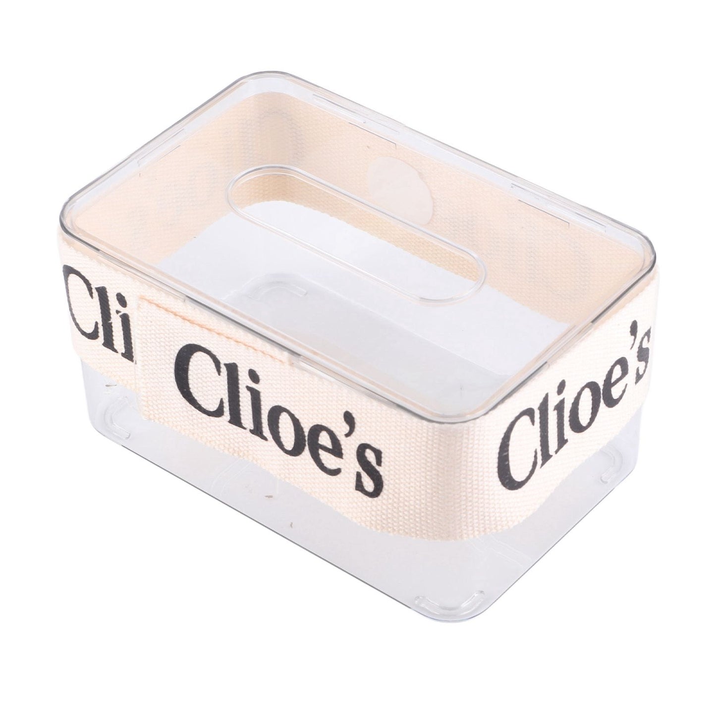 DIY Tissue Box Holder Opening Enlarged Transparent DIY Napkin Box with Webbing for Office Restaurant V1294-YM0521-3117230066311